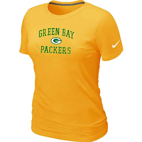 Nike Green Bay Packers Women's Heart & Soul NFL T-Shirt - Yellow